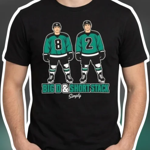 BIG D SHORT STACK Simply Tee Funny Hockey Duo Graphic Shirt for Men