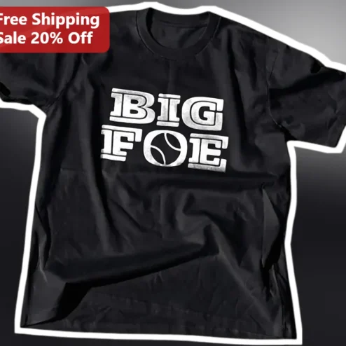 Big Foe Tennis Player Graphic Tee Vintage Distressed Print Gift for Men Women