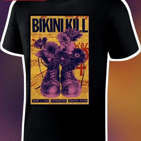 Bikini Kill Vintage Concert Poster Graphic Tee Riot Punk Rock Merch