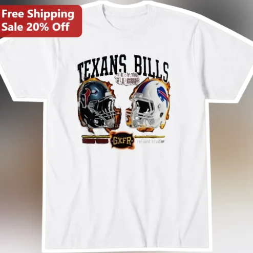 Bills vs Texans NFL Rivalry Graphic Tee Houston Texans Buffalo Bills Matchup Shirt