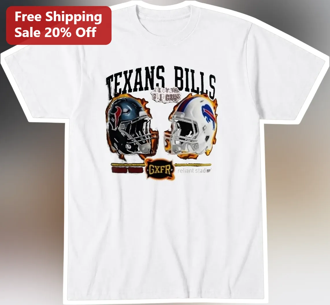Bills vs Texans NFL Rivalry Graphic Tee Houston Texans Buffalo Bills Matchup Shirt