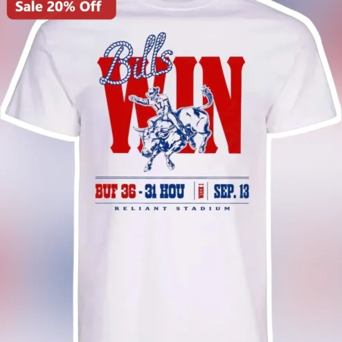 Bills Win Buf 36-31 Hou Sep 13 Reliant Stadium Graphic Tee Buffalo Bills Victory Shirt