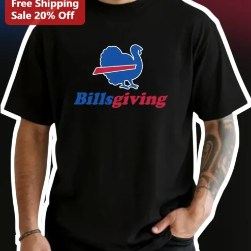 Billsgiving Tee Buffalo Bills Thanksgiving Turkey Logo Graphic Shirt for NFL Fans