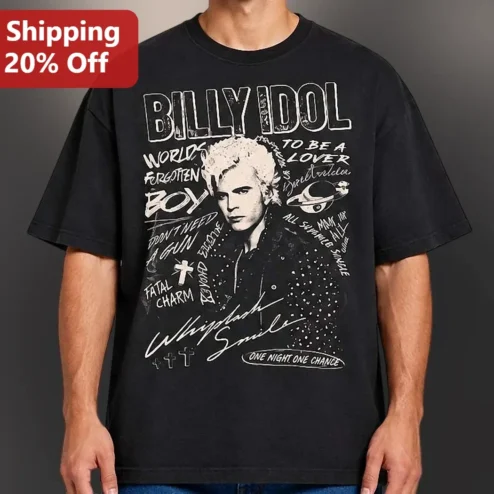 Billy Idol World's Forgotten Boy Rebel Yell Vintage Punk Rock Graphic Tee