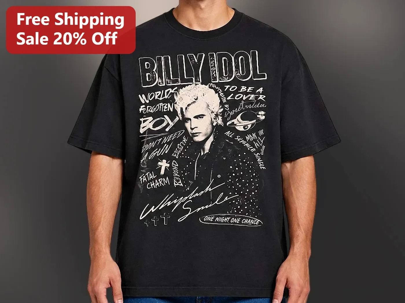 Billy Idol World's Forgotten Boy Rebel Yell Vintage Punk Rock Graphic Tee