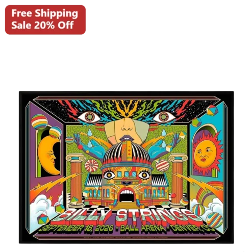 Billy Strings Poster Psychedelic Surreal Concert Art Print Jam Band Wall Decor Gift