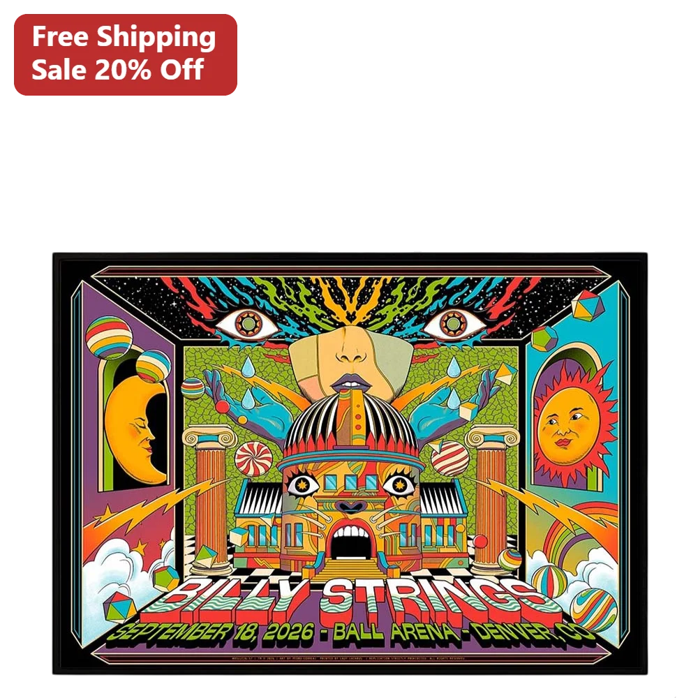 Billy Strings Poster Psychedelic Surreal Concert Art Print Jam Band Wall Decor Gift