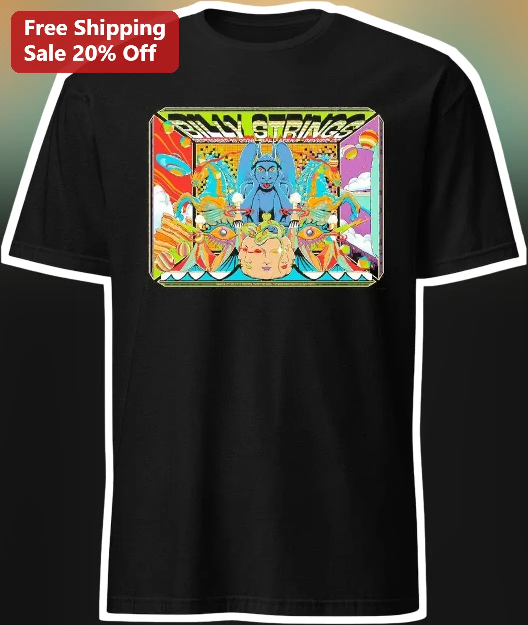 Billy Strings Psychedelic Graphic Tee Jam Band Merch Country Rock T-Shirt