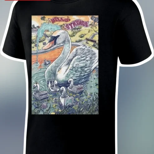 Billy Strings Tee Psychedelic Swan Boat Graphic T-Shirt Bluegrass Jam Band Merch
