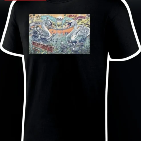 Billy Strings Tee Psychedelic Swan Pond Graphic T-Shirt Bluegrass Jam Band Merch