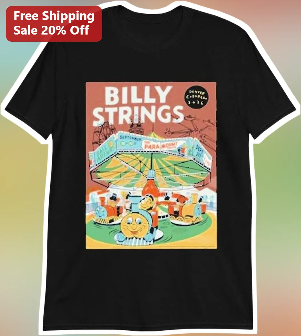Billy Strings Tee Retro Vintage Concert Poster Graphic T-Shirt for Bluegrass Fans