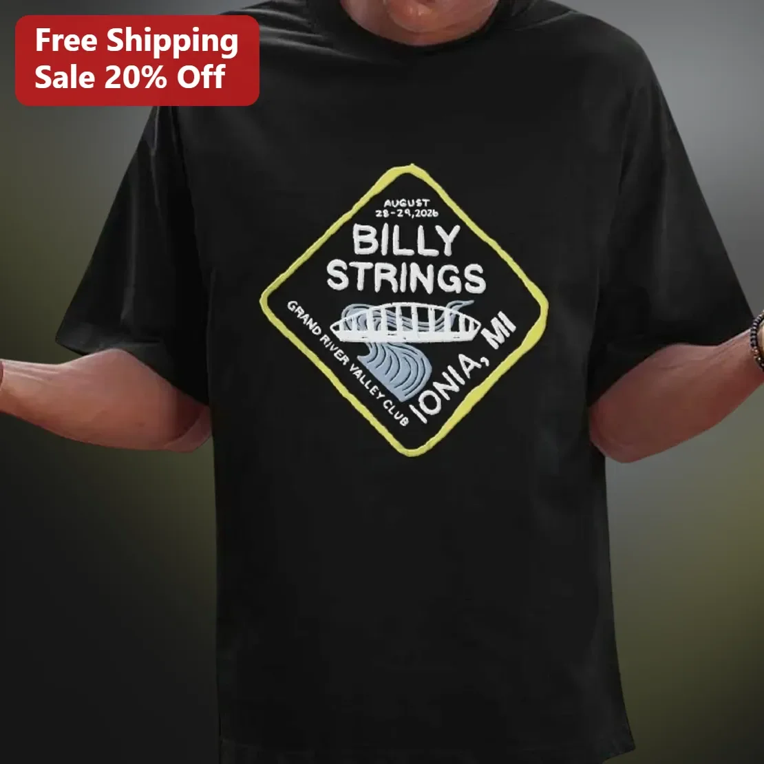 Billy Strings Tee Vintage Road Sign Graphic T-Shirt for Country Music Fans