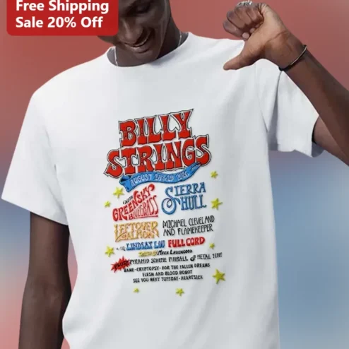 Billy Strings Vintage Concert Poster Graphic Tee Bluegrass Music Fan Gift