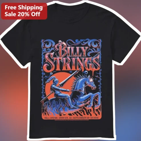 Billy Strings Vintage Concert Poster Graphic Tee for Jam Band Fans