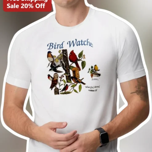 Bird Watcher Vintage Scientific Illustration Tee for Nature Lovers and Ornithologists