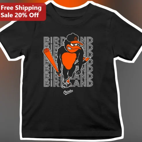 Birdland Baltimore Orioles Mascot Baseball Tee for Men