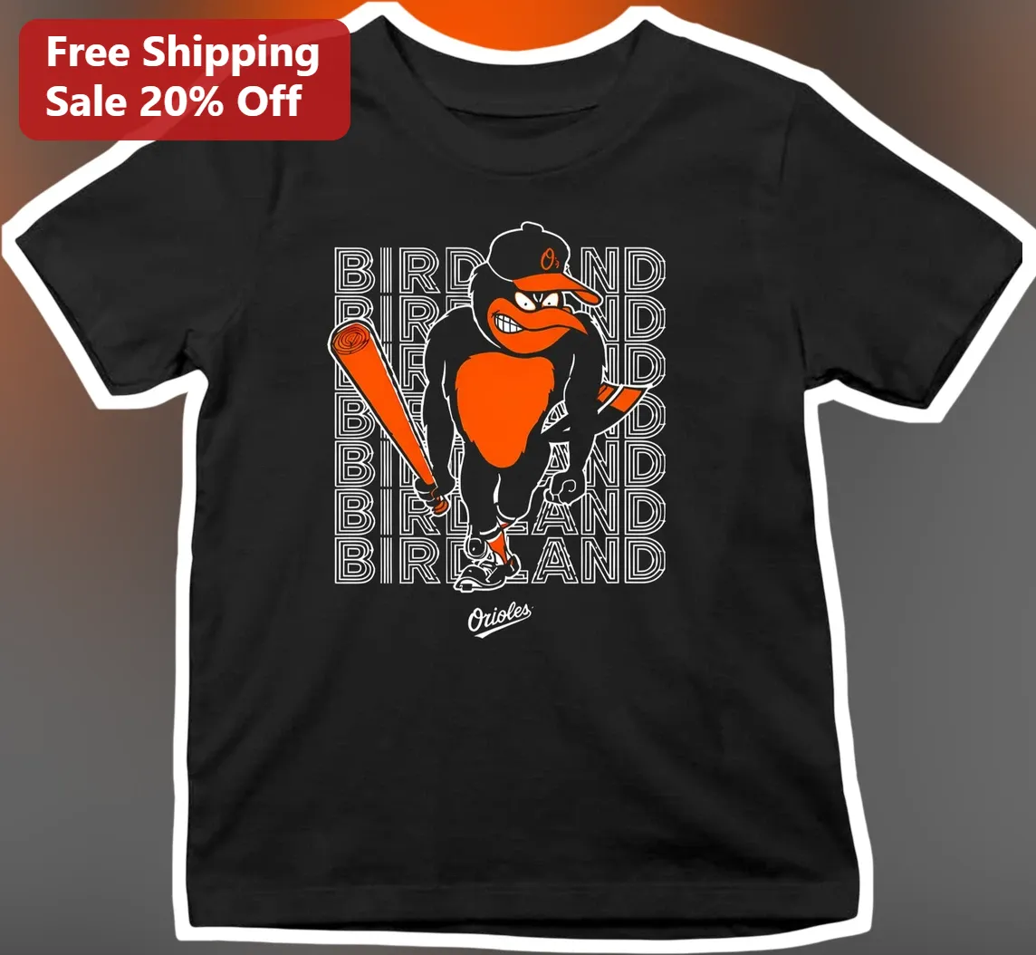 Birdland Baltimore Orioles Mascot Baseball Tee for Men