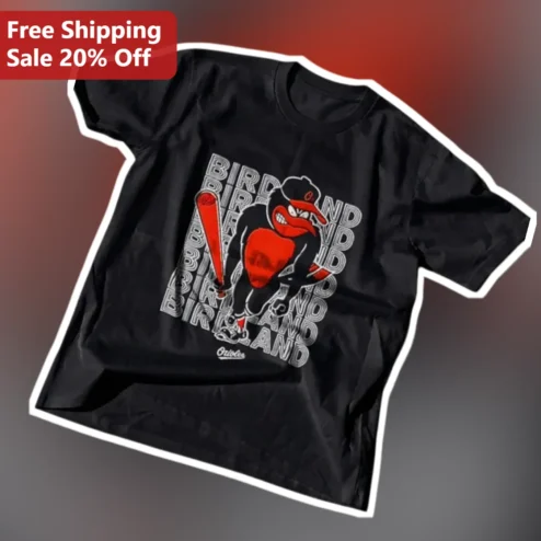 Birdland Oriole Bird Mascot Graphic Tee Baltimore Baseball Fan Apparel