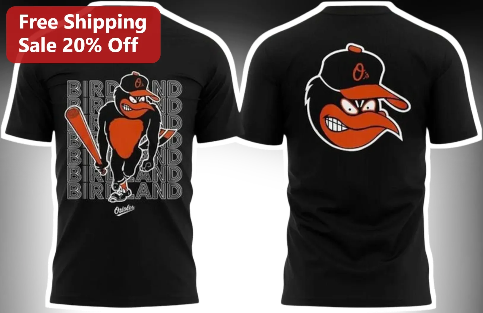 Birdland Orioles Tee Vintage Retro Baseball Fan Graphic Shirt