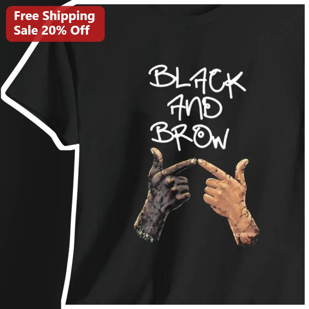 Black and Brown Graphic Tee Brotherhood Dap Hands Best Friend Gift