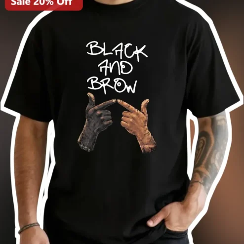 Black and Brown Unity Graphic Tee Brotherhood Diversity Gift for Men Women