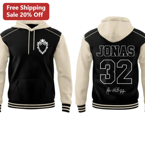 Black And Cream Raglan Hoodie With Ornate Crown Crest Logo Personalized Varsity Style