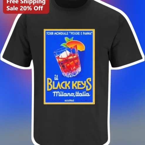 Black Keys Tour Mondiale Pesche e Panna Vintage Graphic Tee