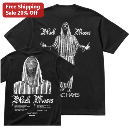 Black Moses Isaac Hayes Tee Vintage Classic Soul Music Album Shirt Never Can Say Goodbye Fan Gift