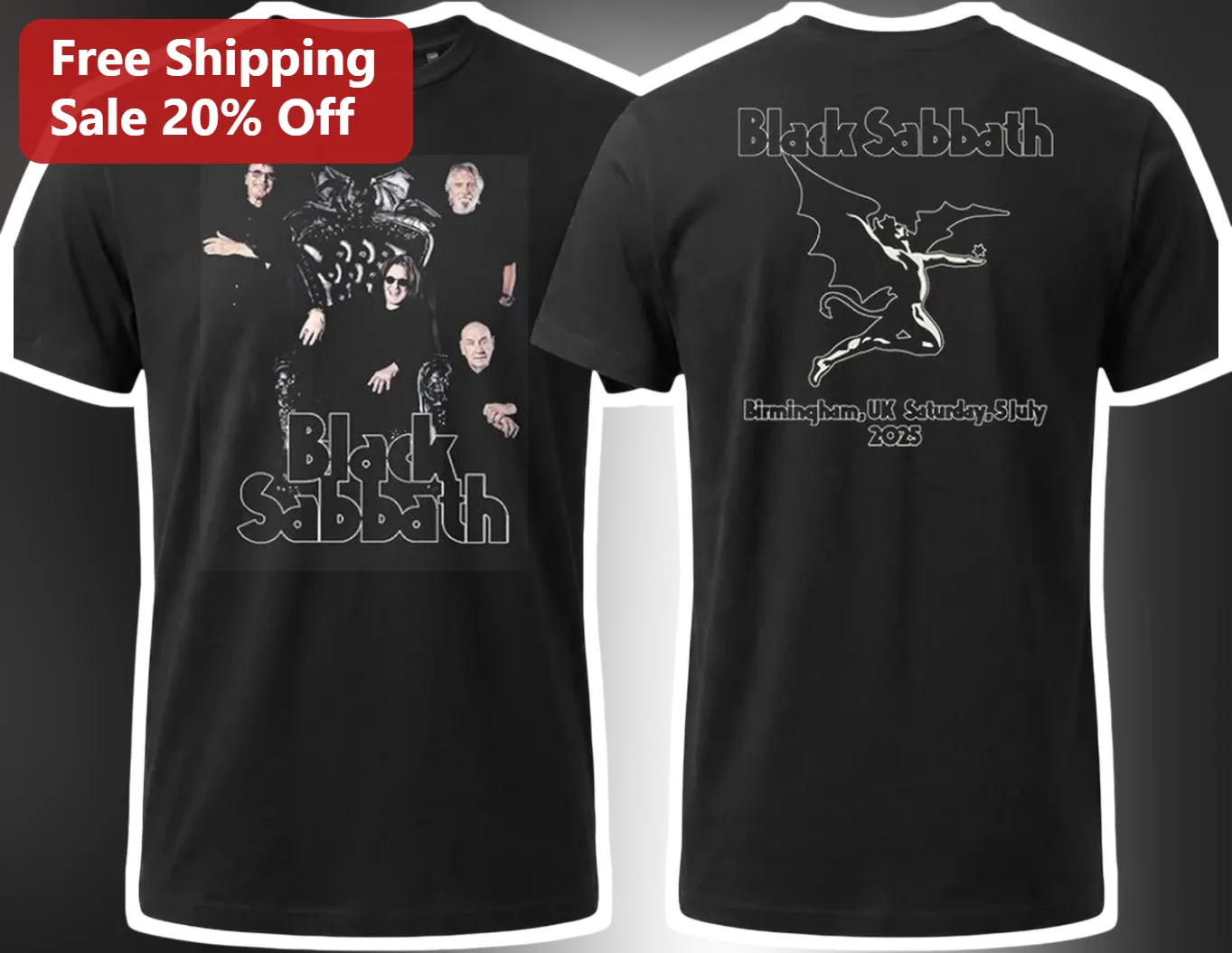 Black Sabbath Birmingham UK Villa Park Final Show Tee Back To The Beginning Concert Merch