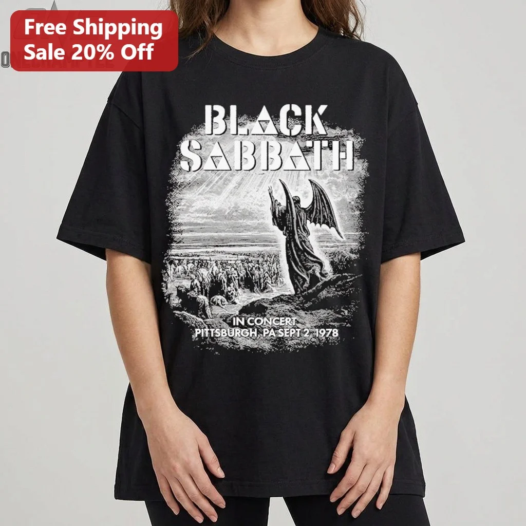 Black Sabbath In Concert PA Sept 2 1978 Tee Vintage Heavy Metal Band Graphic Shirt