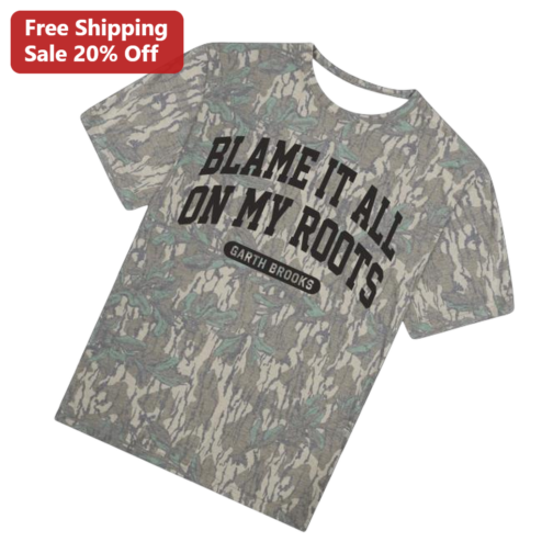 Blame It All On My Roots Garth Brooks Tee Camo Country Music Concert Shirt Gift for Fans