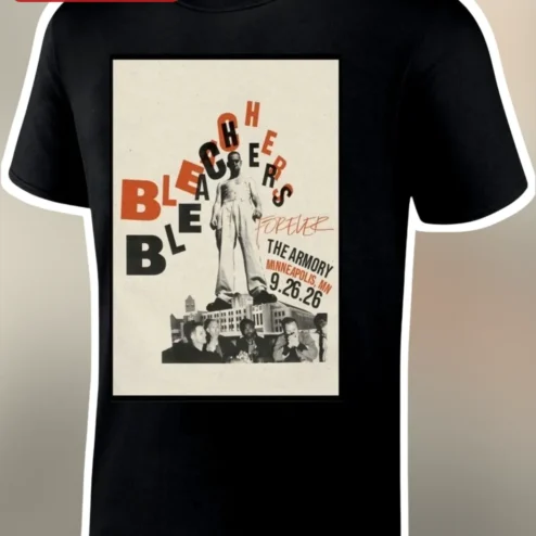 Bleachers Forever Tee Vintage Concert Poster Graphic T-Shirt Indie Rock Band Merch Gift