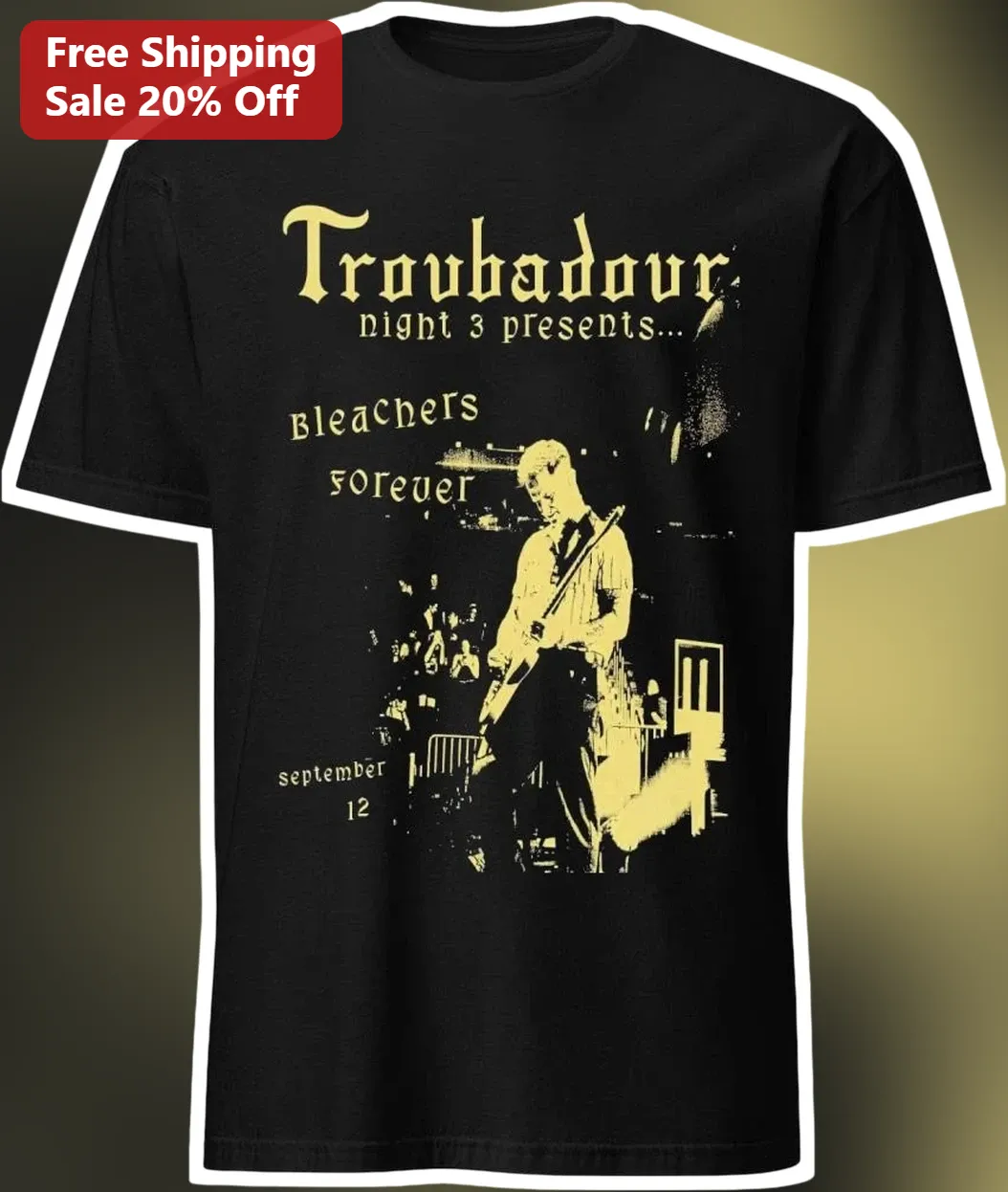 Bleachers Forever Troubadour Night 3 Presents Vintage Concert Graphic Tee