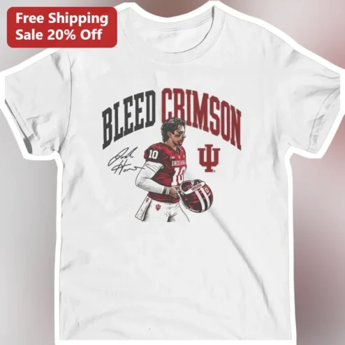 Bleed Crimson Fernando Mendoza Signature Vintage Indiana Hoosiers Football Player Graphic Tee