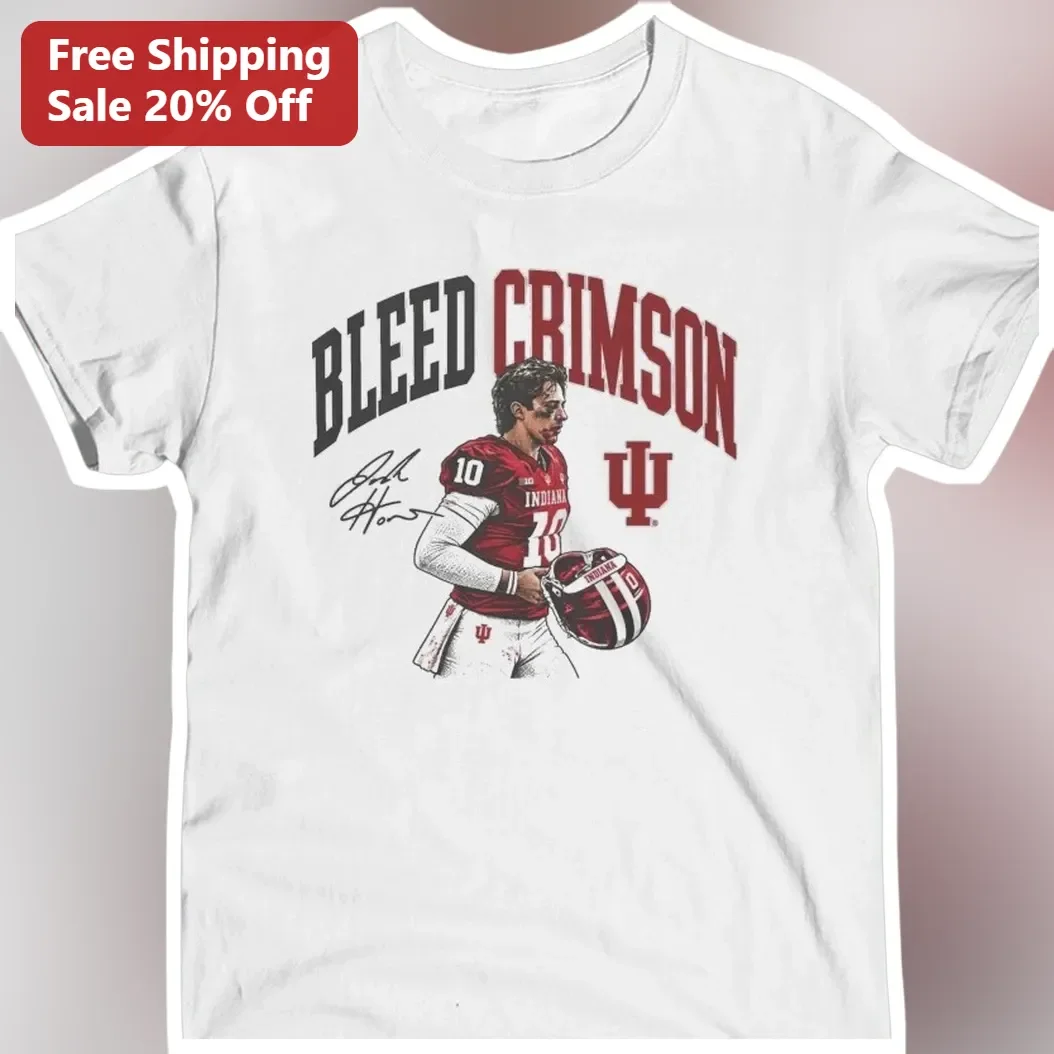 Bleed Crimson Fernando Mendoza Signature Vintage Indiana Hoosiers Football Player Graphic Tee