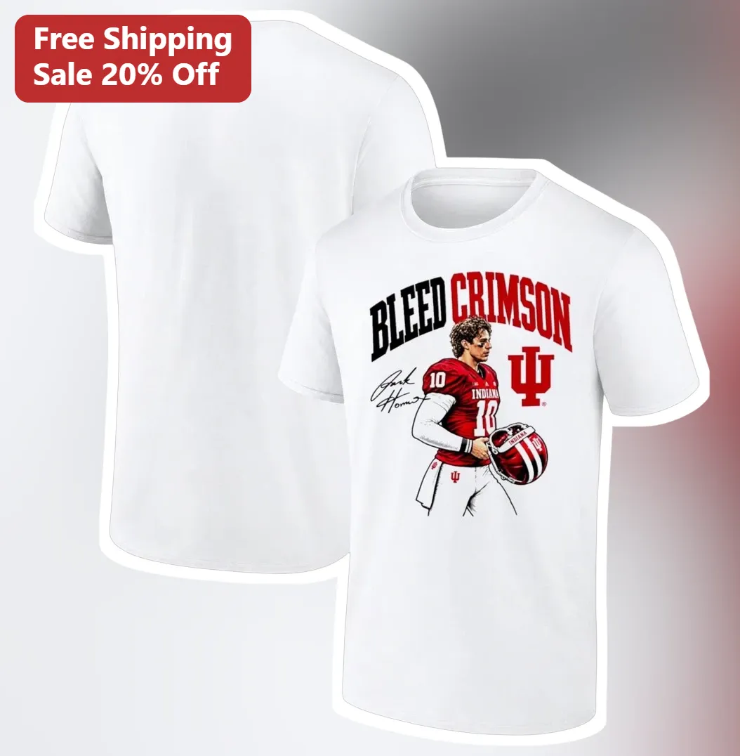 Bleed Crimson Kurtis Rourke Signature Tee, Indiana College Football Fan Game Day Graphic Shirt