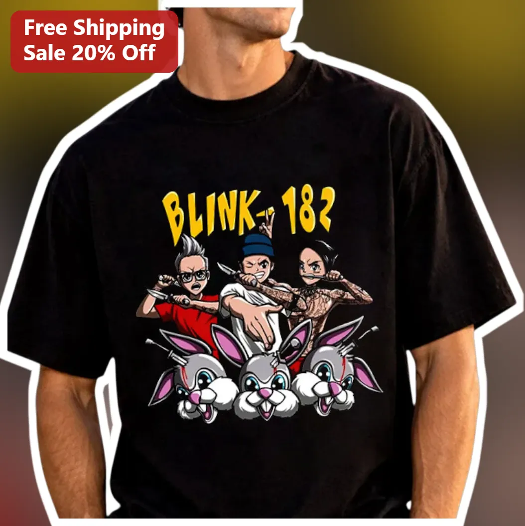 Anime Punk Rock Band Graphic Tee Black Cotton Shirt