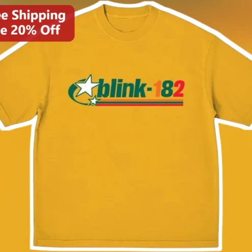 Star Logo Graphic Tee Vintage Pop Punk Band Merch Yellow Shirt