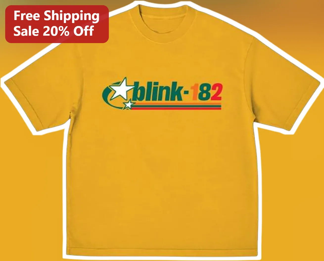 Star Logo Graphic Tee Vintage Pop Punk Band Merch Yellow Shirt