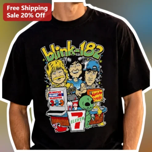 Vintage Pop Punk Band Graphic Tee Black Cotton Shirt