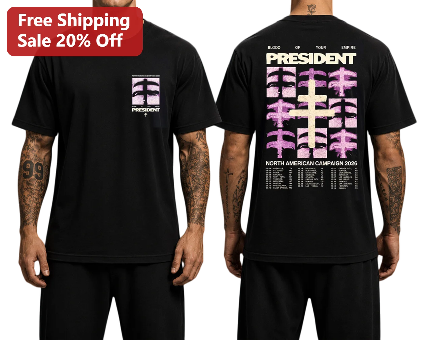 Blood Of Your Empire President North American Campaign 2026 Tour Tee