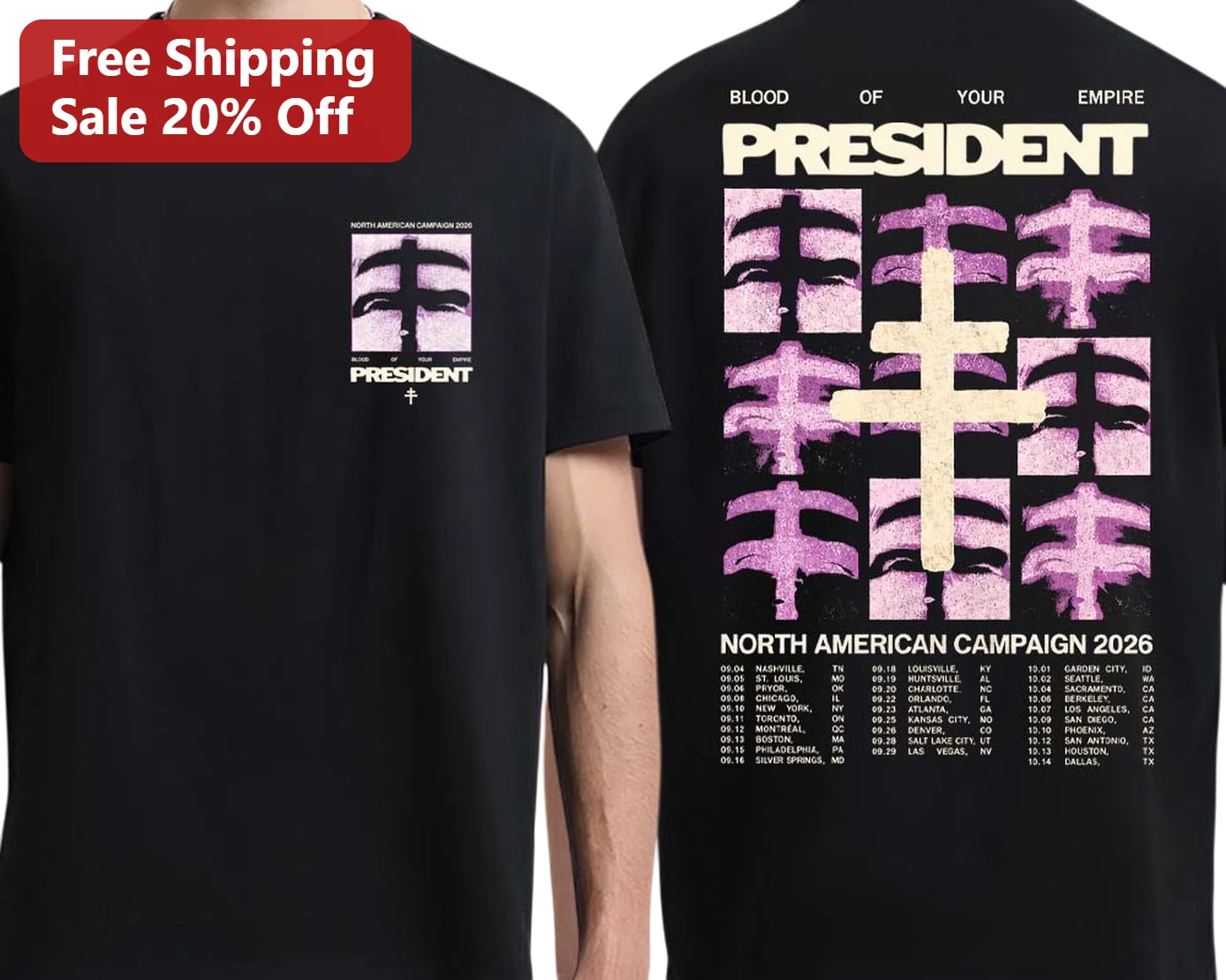 Blood of Your Empire President North American Campaign 2026 Twenty One Pilots Graphic Tee