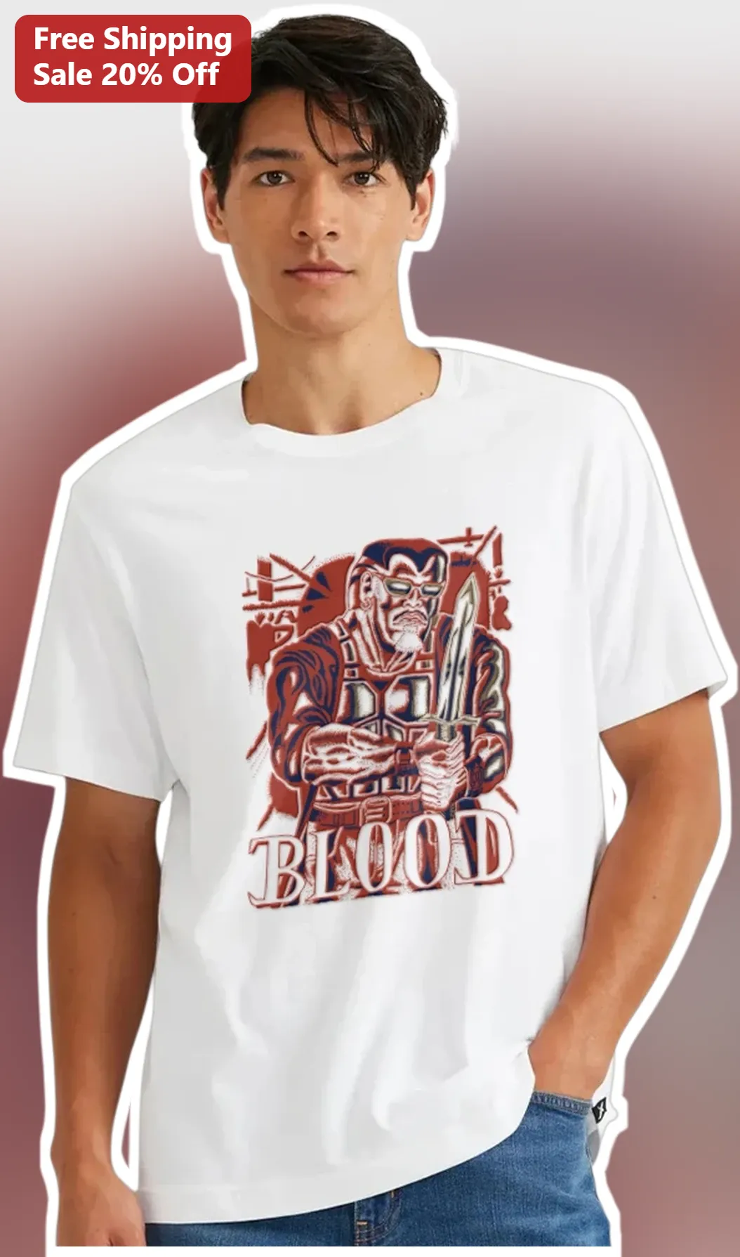 Bloodsport DC Comics Villain Graphic Tee Vintage Comic Style Shirt