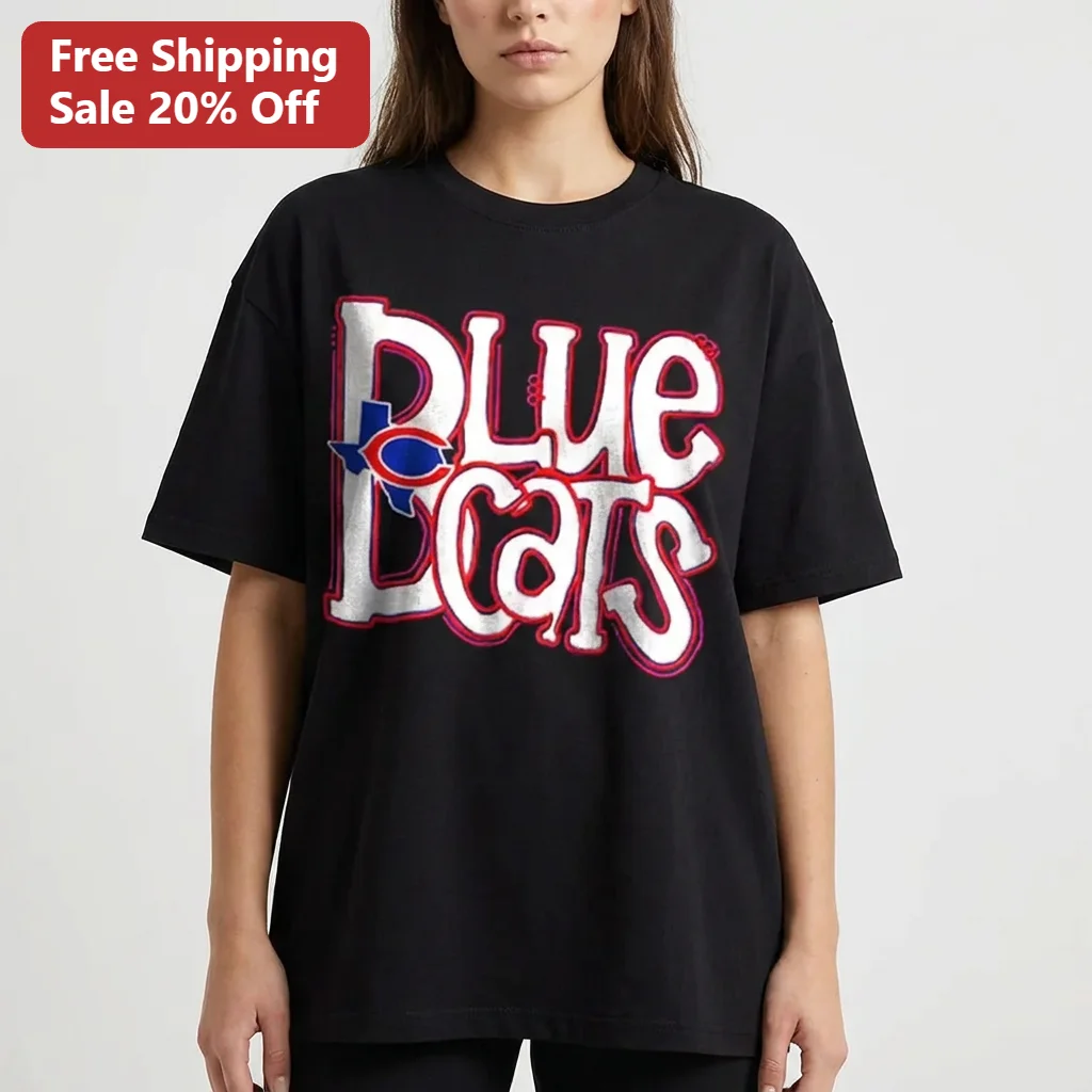 Blue Cats Tee Texas Mascot Graffiti Lettering Shirt Coleman Bluecats School Spirit Gift for Fans