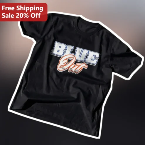 BLUE Out Tee Retro Vintage Distressed Graphic T-Shirt Funny Pun Gift for Men Women