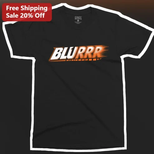 BLURRR Tee Retro Speedrun Graphic T-Shirt Black Cotton Apparel