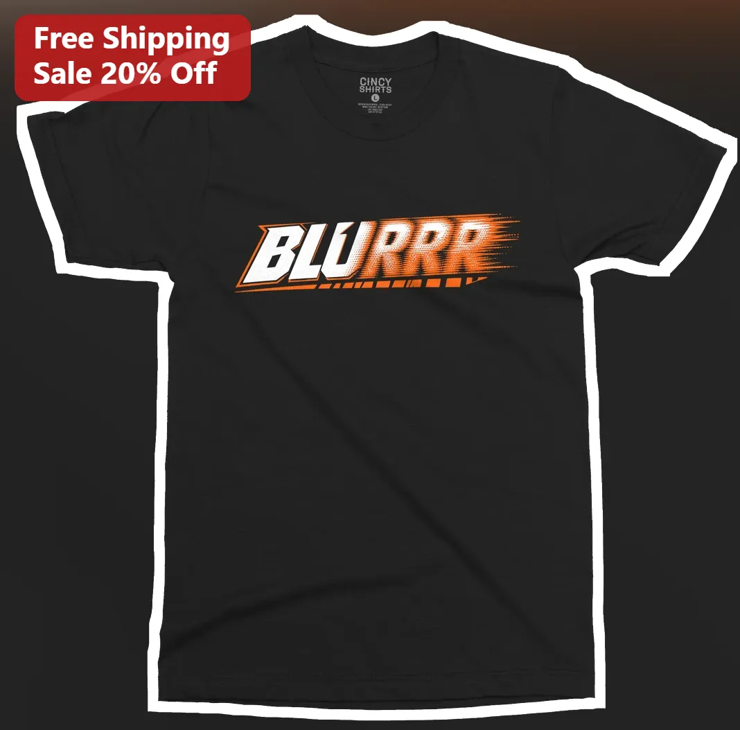 BLURRR Tee Retro Speedrun Graphic T-Shirt Black Cotton Apparel