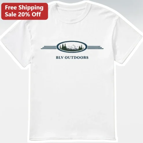 BLV Outdoors Tee Retro Mountain Logo Graphic T-Shirt for Men Women Outdoor Enthusiasts