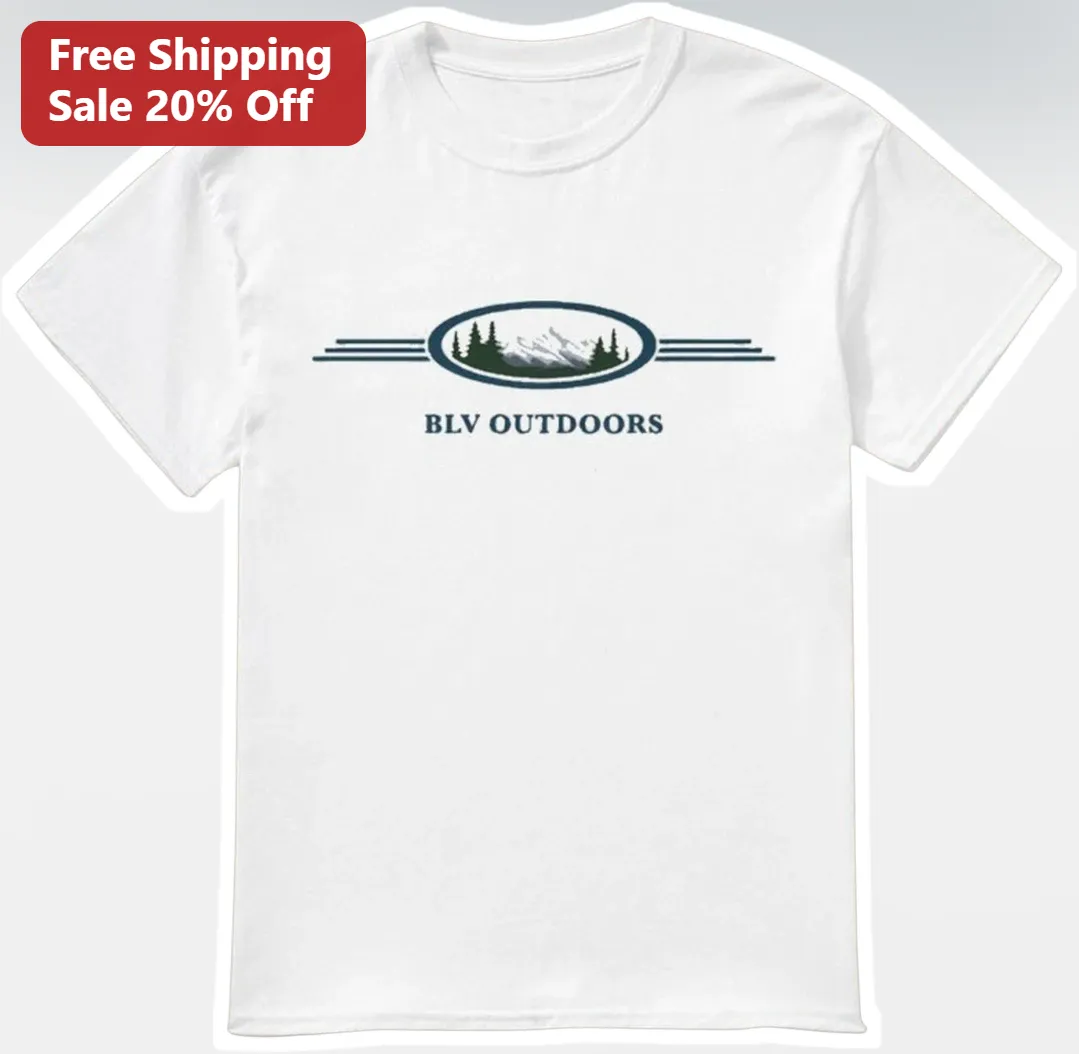 BLV Outdoors Tee Retro Mountain Logo Graphic T-Shirt for Men Women Outdoor Enthusiasts