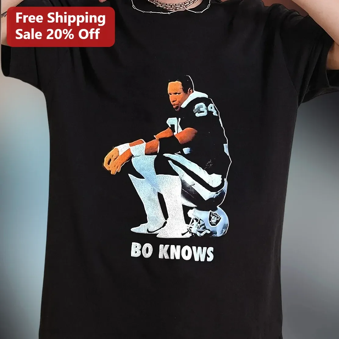 Bo Knows Tee Bo Jackson Vintage Football Legend Graphic T-Shirt for Men Women